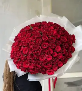 Монобукет из 101 красной розы
