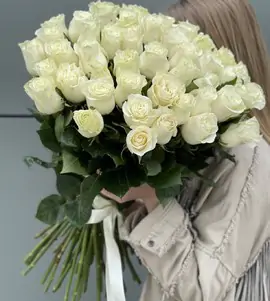Монобукет из 35 белых роз