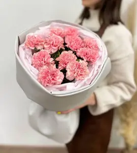 Монобукет из 11 розовых гвоздик №1